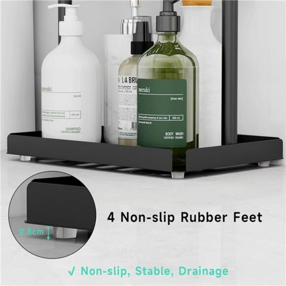 3 Tier Corner Shower Caddy Standing Bathroom Organizer Shelf Rack for Shampoo - Picture 3 of 7